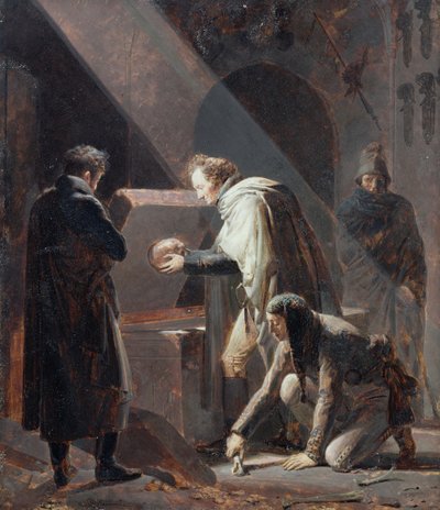 Dominique Vivant Denon (1747-1825) legt die Knochen von Le Cid in sein Grab zurück von Alexandre Evariste Fragonard